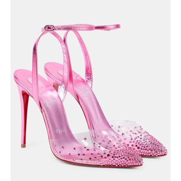 CHRISTIAN LOUBOUTIN Spikaqueen 100 embellished PVC pumps. - Picture 2 of 9